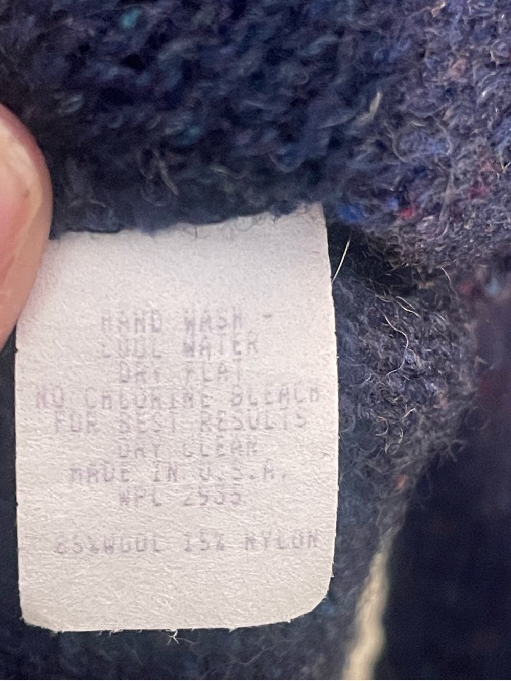Alps Vintage wool blend crewneck sweater in blue. Size medium. GUC made in USA - Picture 4 of 5
